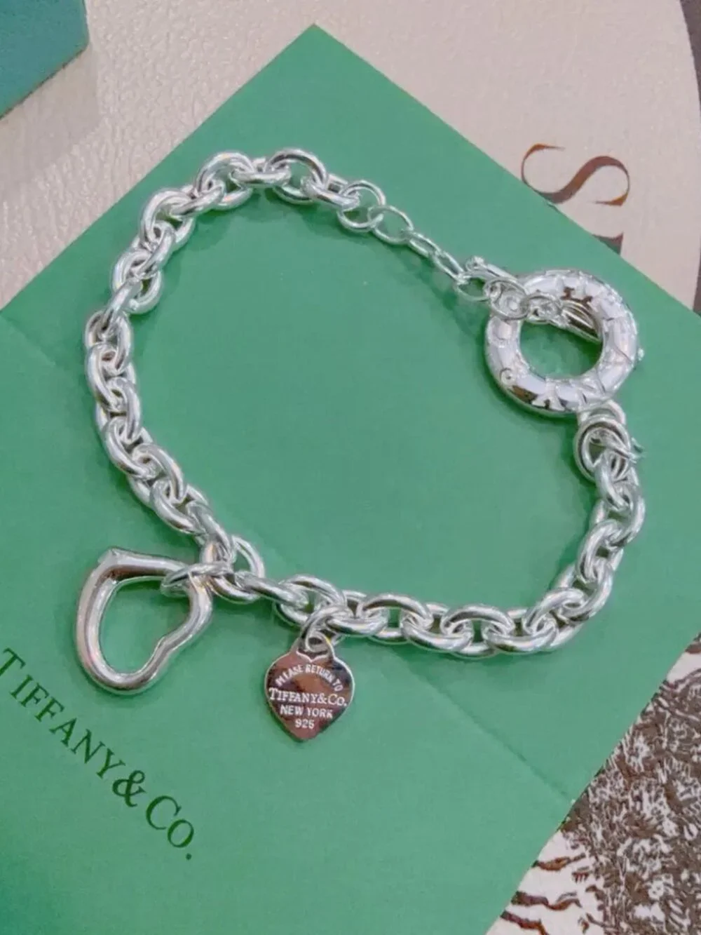 Tiffany & Co. Silver Openwork Heart Bracelet